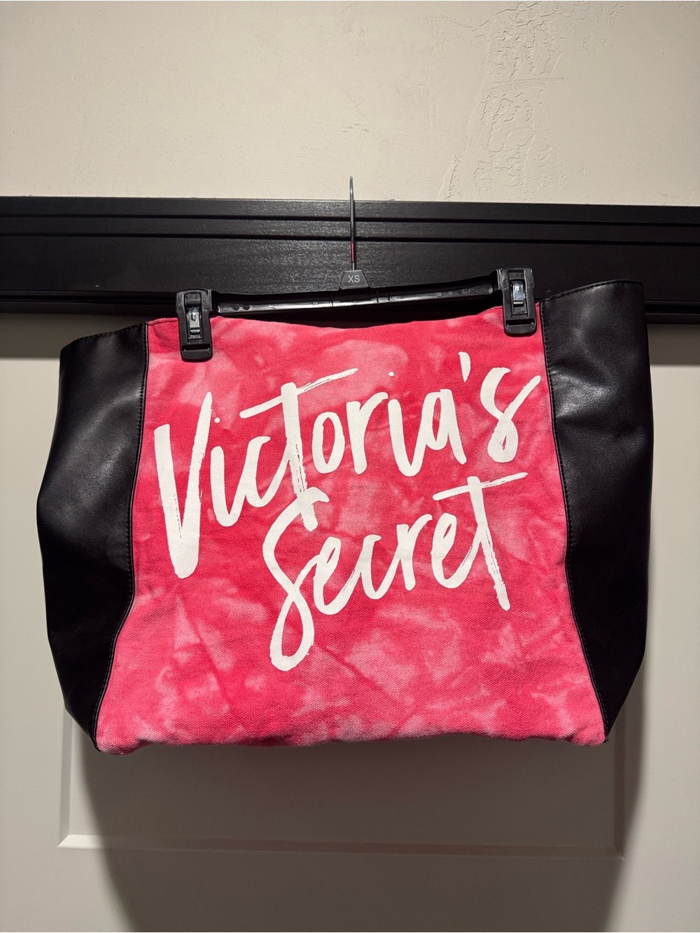 Victoria's Secret Pink Tie-Dye Logo Tote with Black Panels